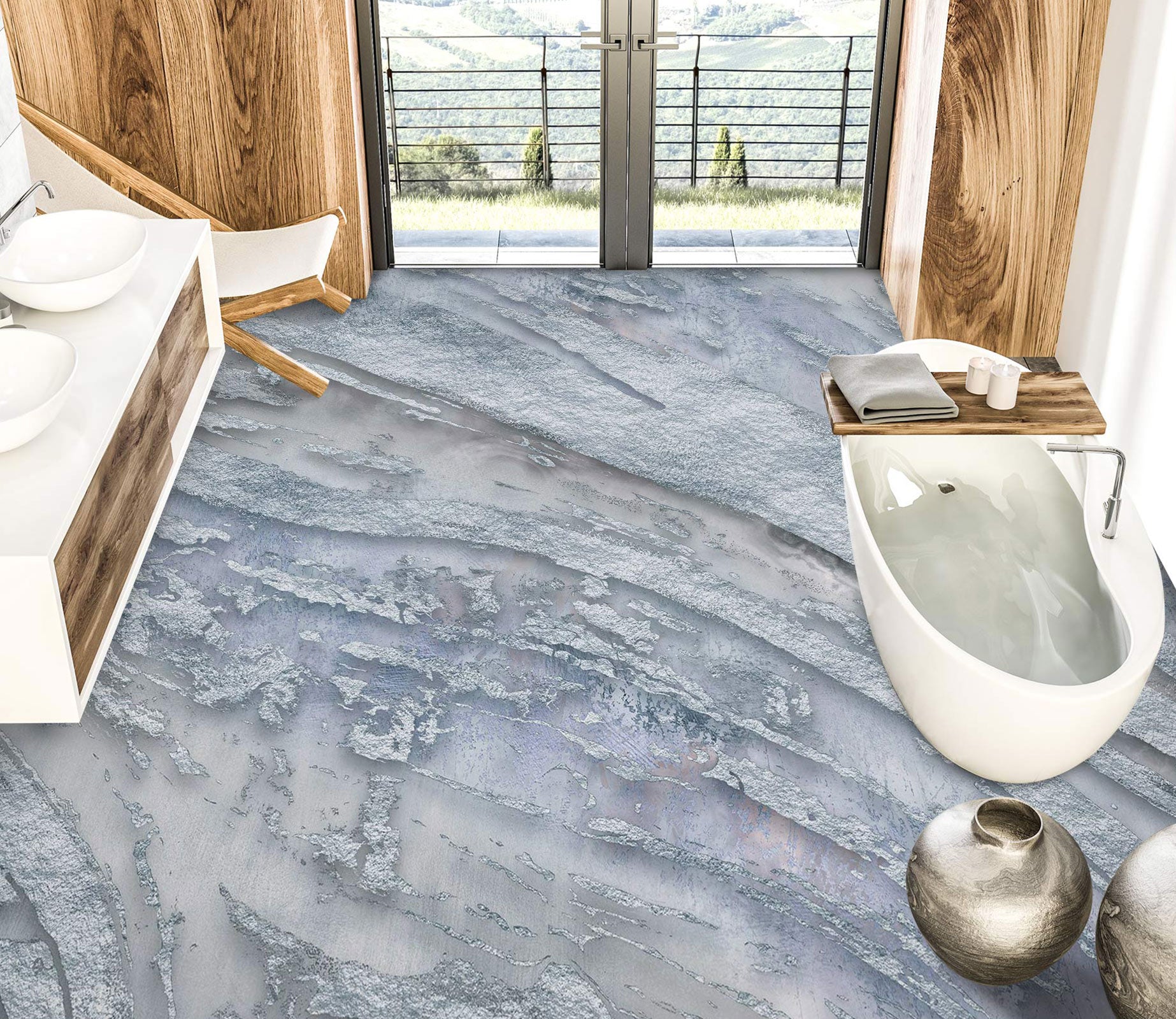 3D Grey Pattern 102129 Andrea Haase Floor Mural  Wallpaper Murals Self-Adhesive Removable Print Epoxy