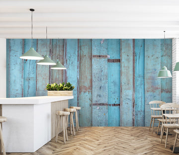 3D Wood Blue 1492 Wall Murals