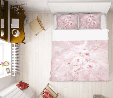 3D Pink White Flower Skirt 2131 Debi Coules Bedding Bed Pillowcases Quilt