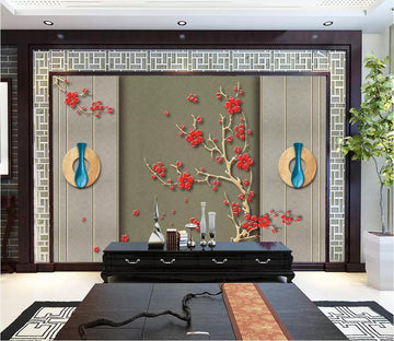 3D Red Plum WC19 Wall Murals Wallpaper AJ Wallpaper 2 