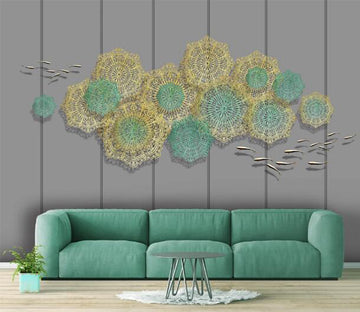 3D Lotus Leaf Decoration WC1215 Wall Murals