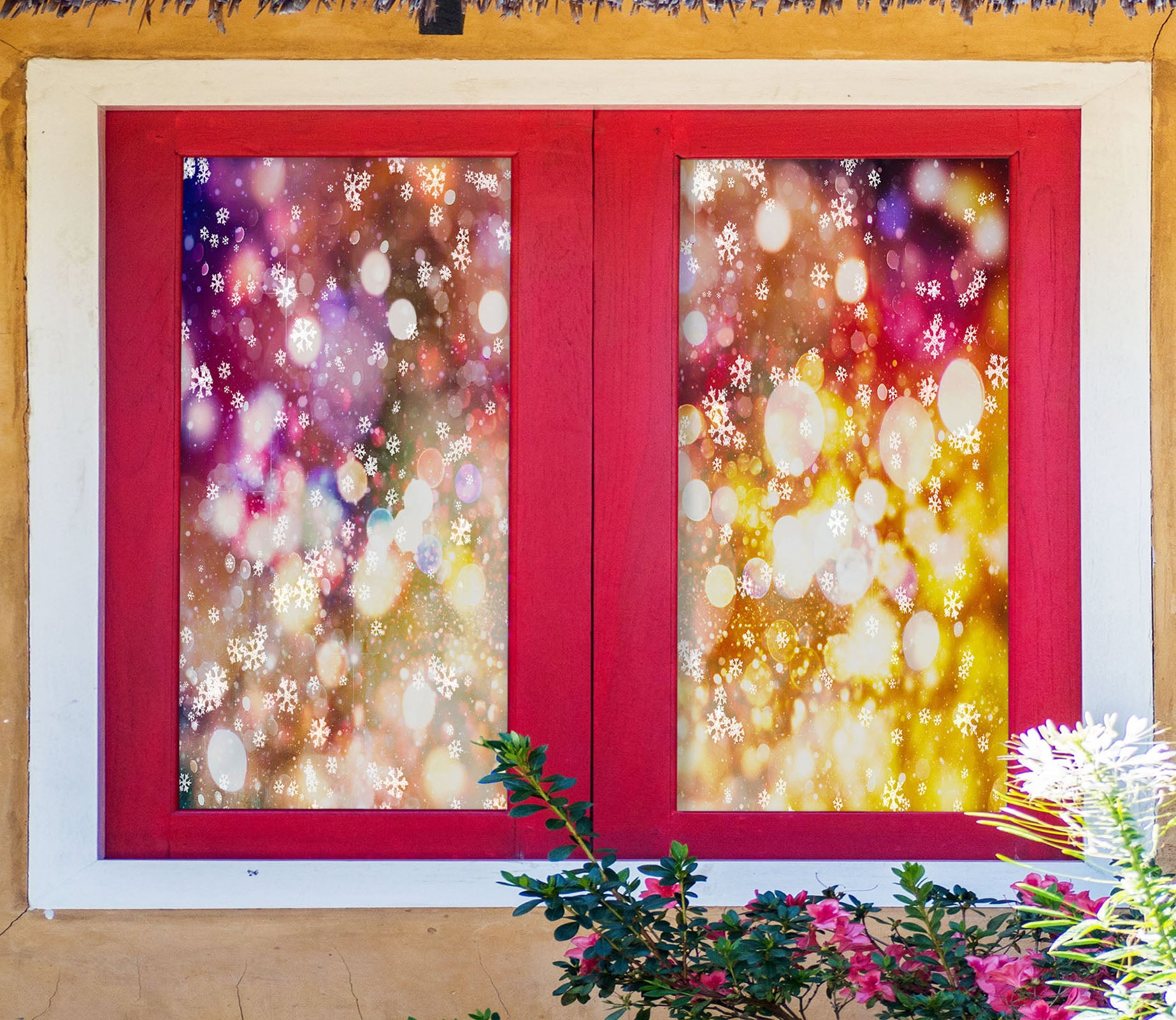 3D Light Shadow 30056 Christmas Window Film Print Sticker Cling Stained Glass Xmas