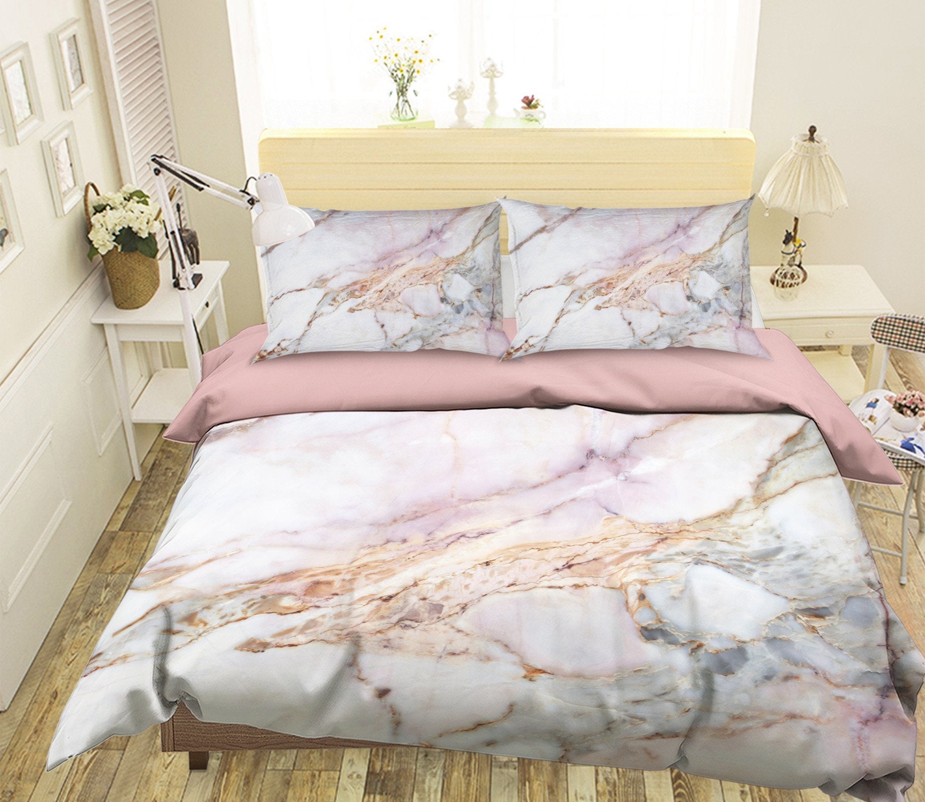 3D Powder Stone Pattern 021 Bed Pillowcases Quilt Wallpaper AJ Wallpaper 