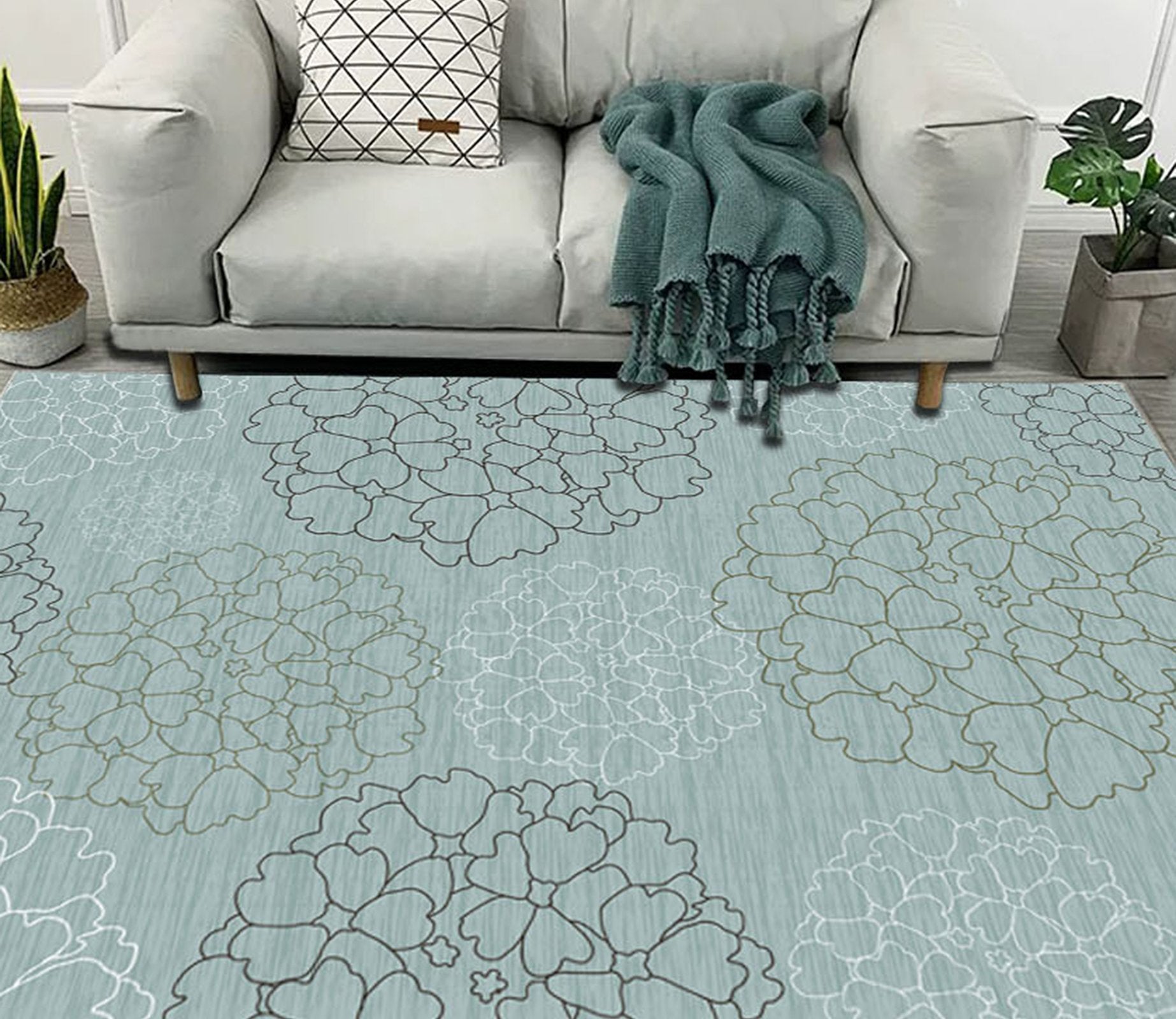 3D Flower Cluster WG521 Non Slip Rug Mat Mat AJ Creativity Home 