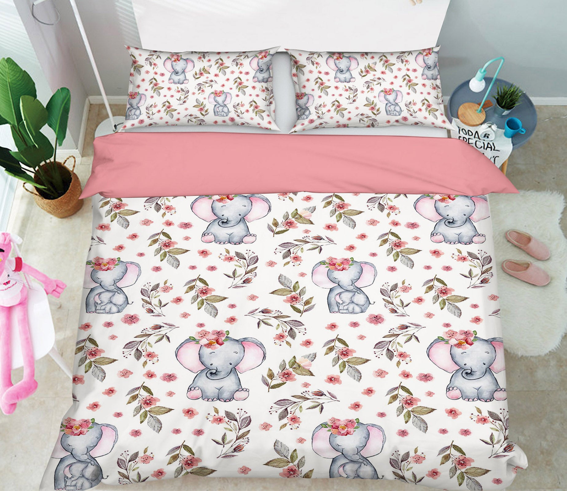 3D Cute Elephant 230 Uta Naumann Bedding Bed Pillowcases Quilt