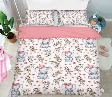 3D Cute Elephant 230 Uta Naumann Bedding Bed Pillowcases Quilt