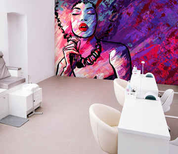 YIMESOY Papel de parede mural personalizado aquarela salão de beleza  luminária de fundo parede fundo 3D decoração de casa 430 cm (W)×300 cm (H)