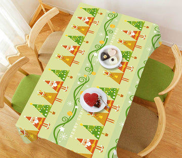 3D Colorful Christmas Wave 59 Tablecloths Tablecloths AJ Creativity Home 