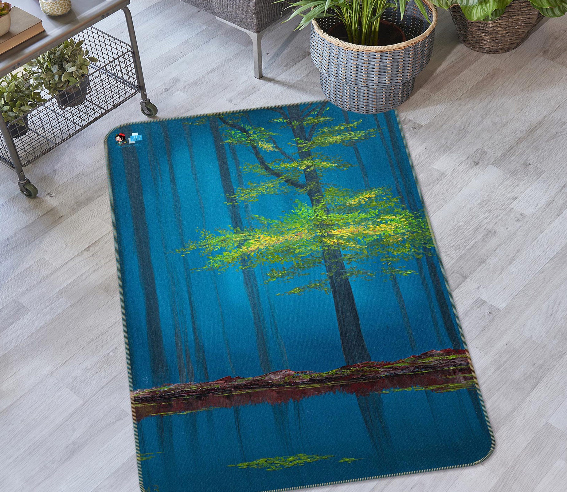 3D Tree 18102 Marina Zotova Rug Non Slip Rug Mat