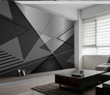3D Black Triangle WC2623 Wall Murals
