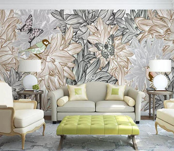 3D Black Leaves 583 Wall Murals Wallpaper AJ Wallpaper 2 
