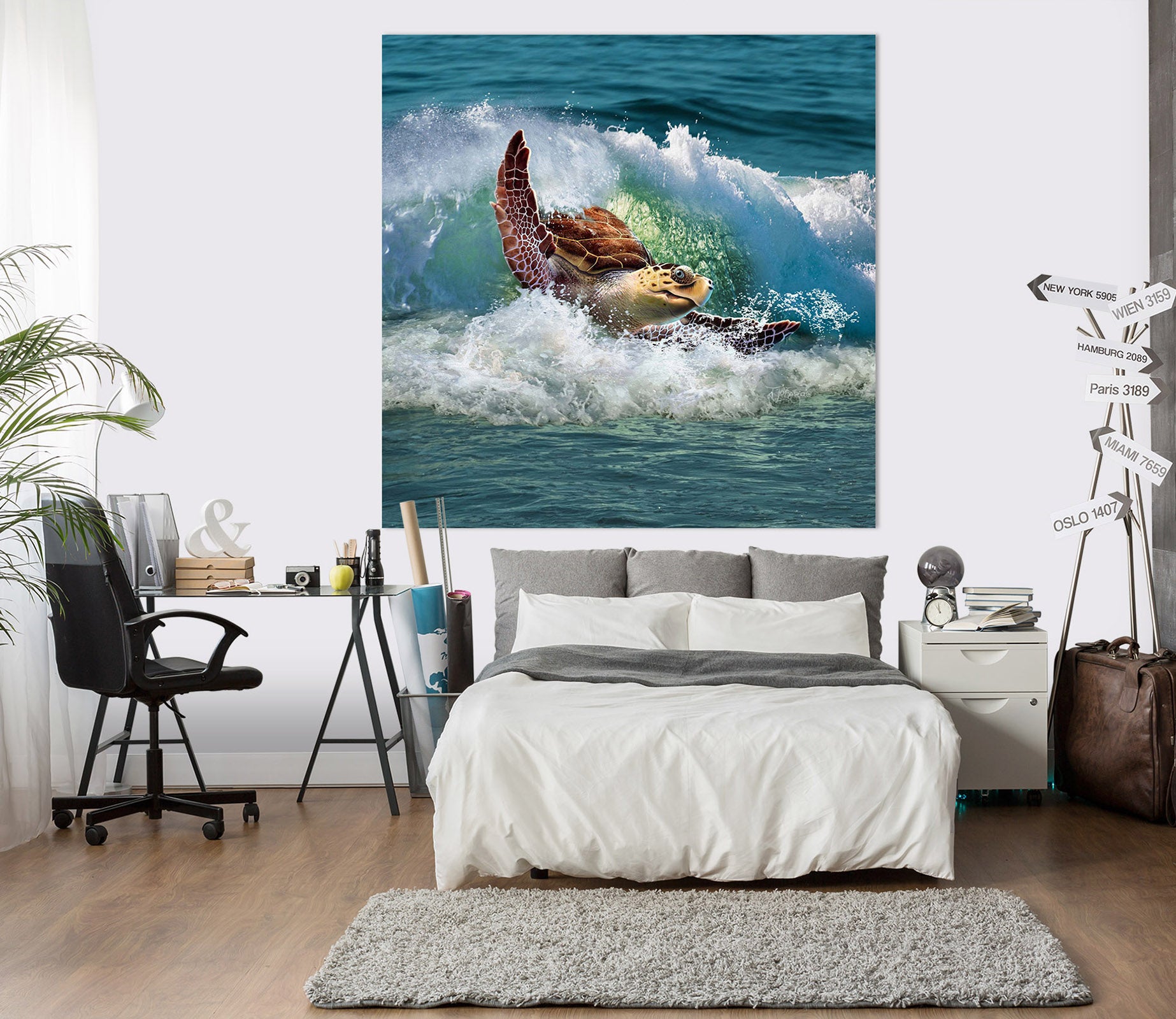 3D Sea Turtle 023 Jerry LoFaro Wall Sticker