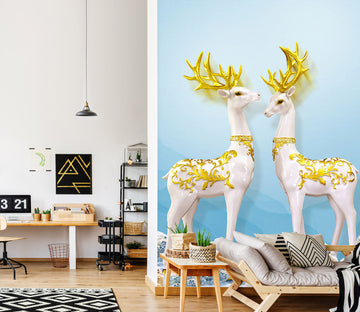 3D Golden Fawn 1807 Wall Murals