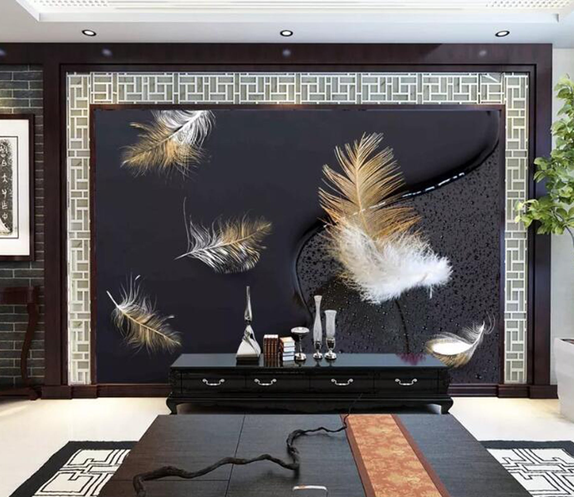 3D Feather WC97 Wall Murals Wallpaper AJ Wallpaper 2 