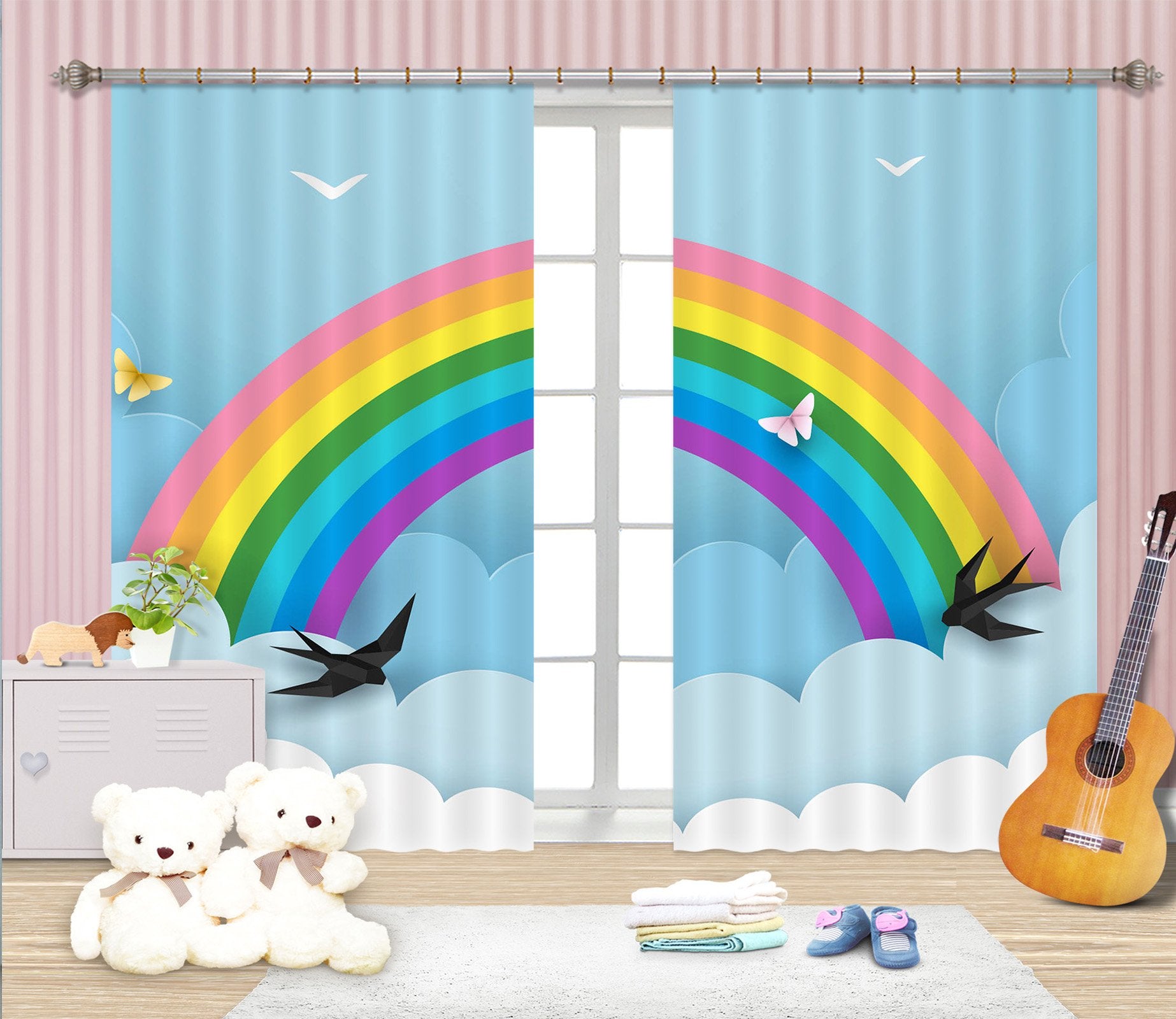 3D Beautiful Rainbow 792 Curtains Drapes Wallpaper AJ Wallpaper 