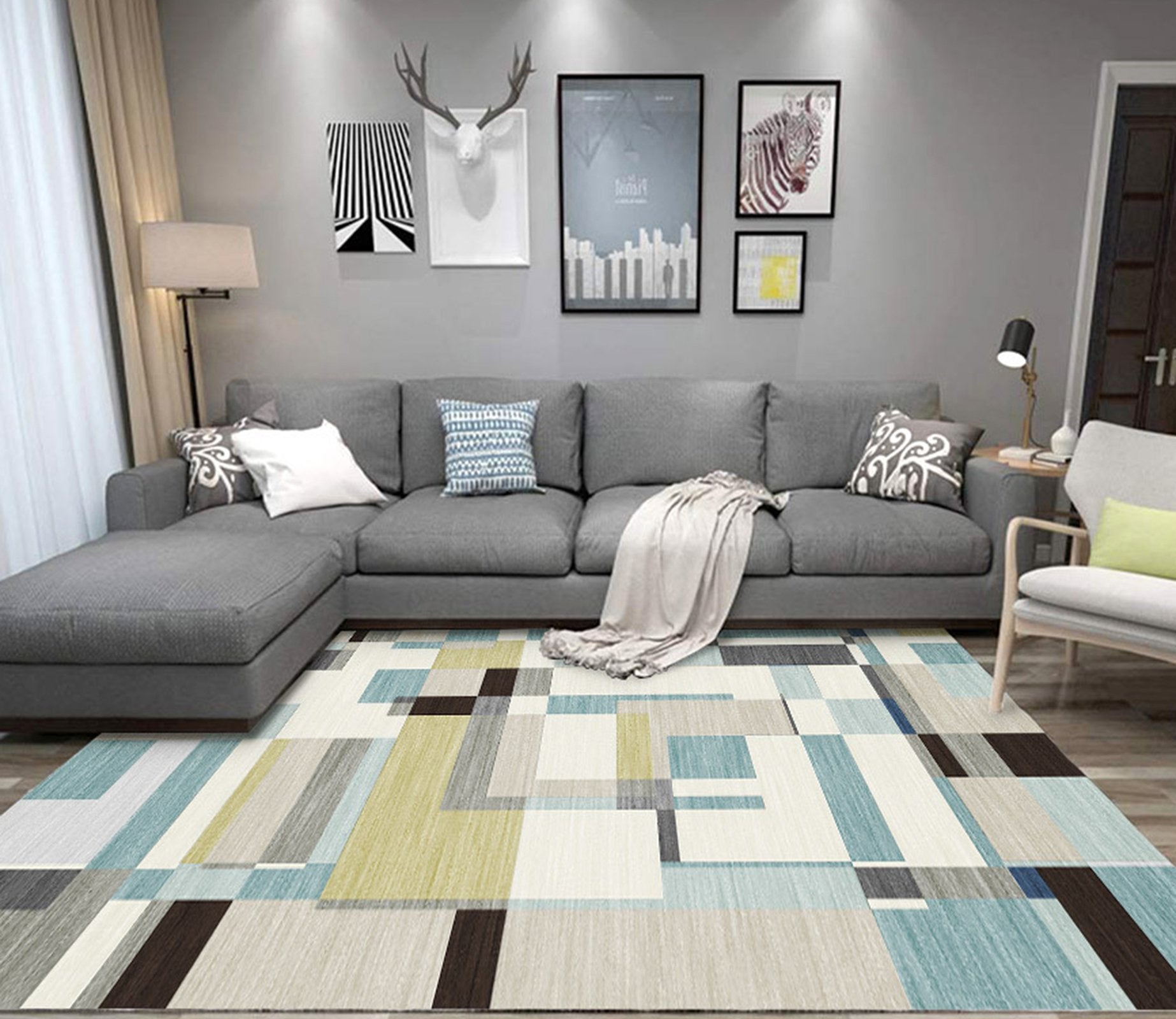 3D Modern Geometric Pattern WG407 Non Slip Rug Mat Mat AJ Creativity Home 