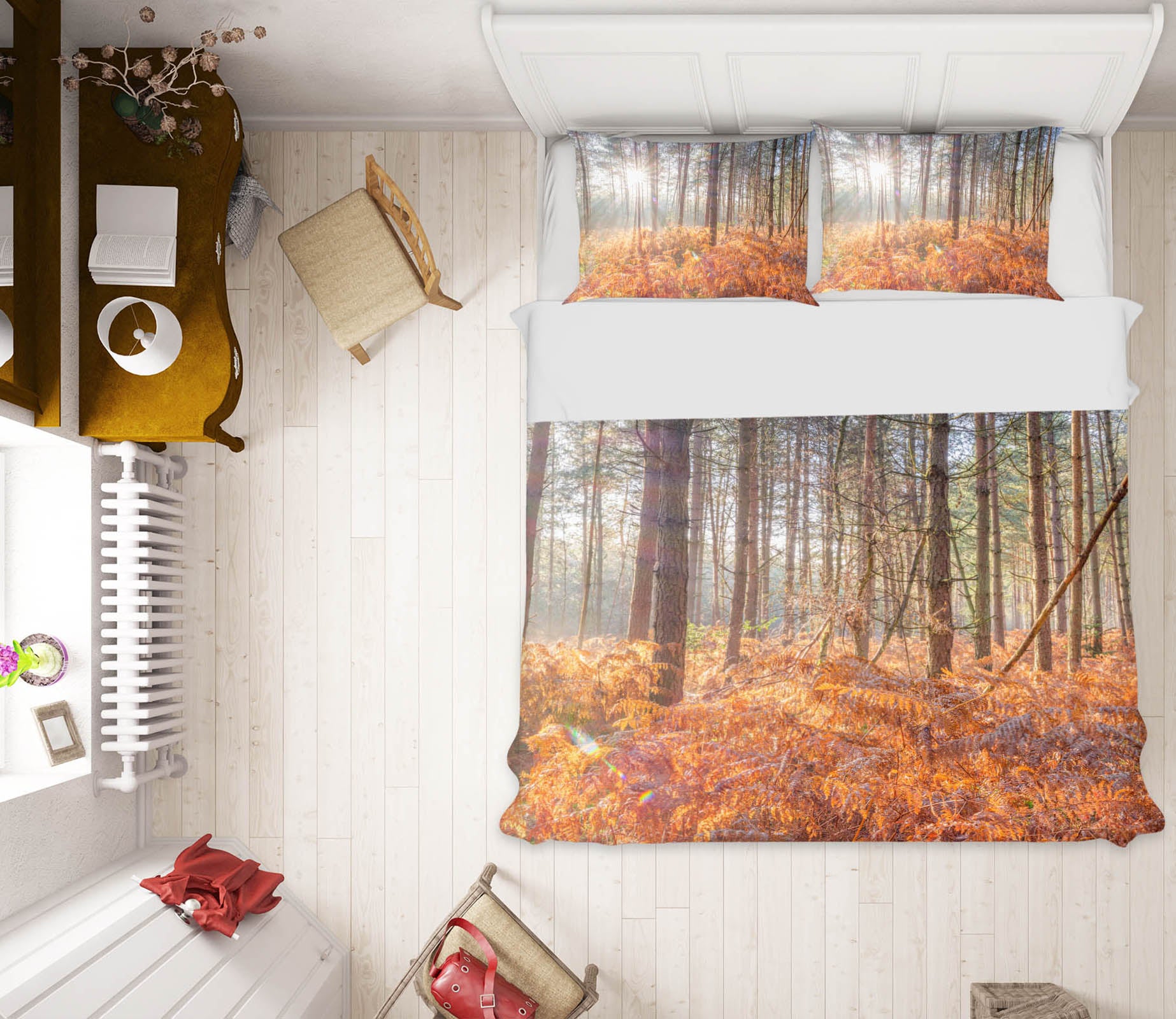 3D Yellow Leaves 7234 Assaf Frank Bedding Bed Pillowcases Quilt Cover Duvet Cover