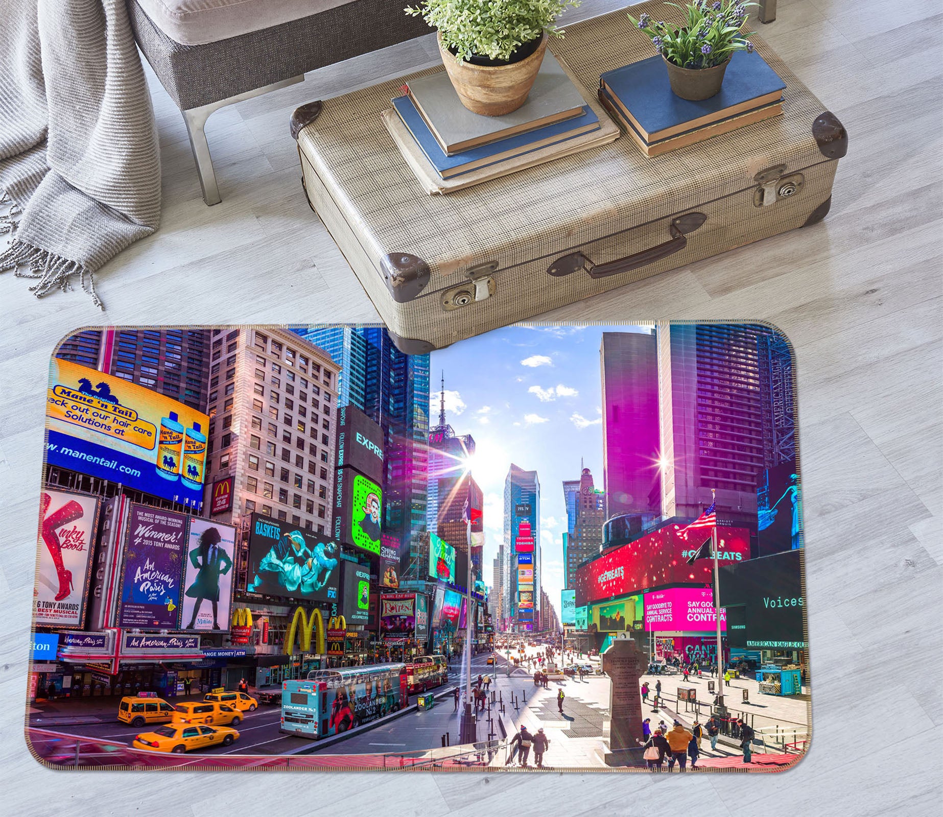 3D Colorful City 1010 Assaf Frank Rug Non Slip Rug Mat