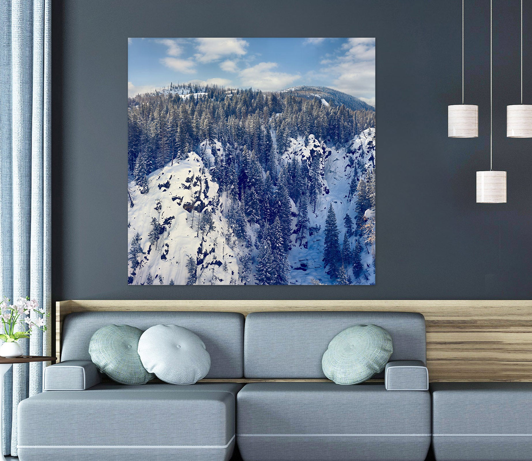 3D Snow Mountain Trees 4025 Beth Sheridan Wall Sticker