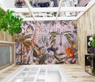 3D Giraffe Monkey Pineapple Fruit 104168 Andrea Haase Floor Mural  Wallpaper Murals Self-Adhesive Removable Print Epoxy