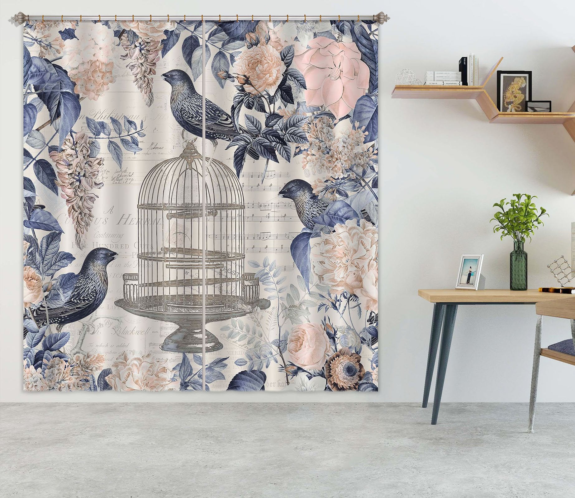 3D Birds Tweet 045 Andrea haase Curtain Curtains Drapes Wallpaper AJ Wallpaper 