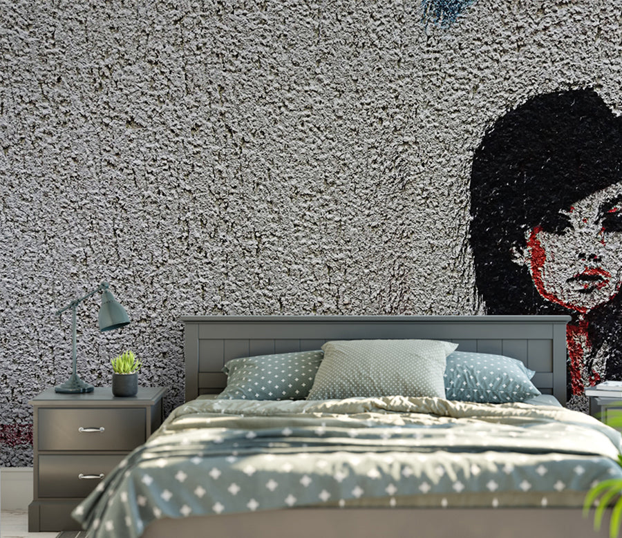 3D Sketch Girl WC024 Wall Murals