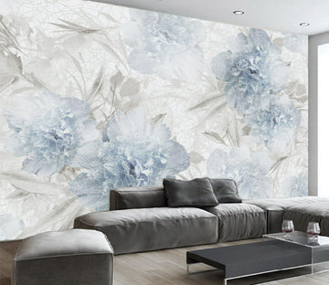 3D Blue Flowers WG145 Wall Murals