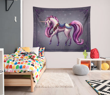 3D Wreath Unicorn 959 Rose Catherine Khan Tapestry Hanging Cloth Hang