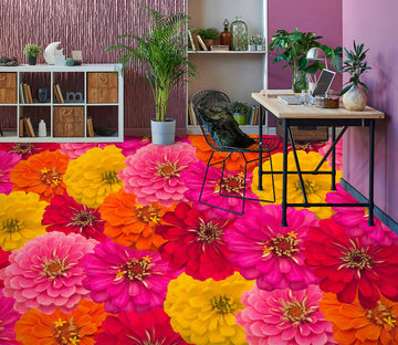 3D Colored Zinnia 305 Floor Mural  Wallpaper Murals Rug & Mat Print Epoxy waterproof bath floor