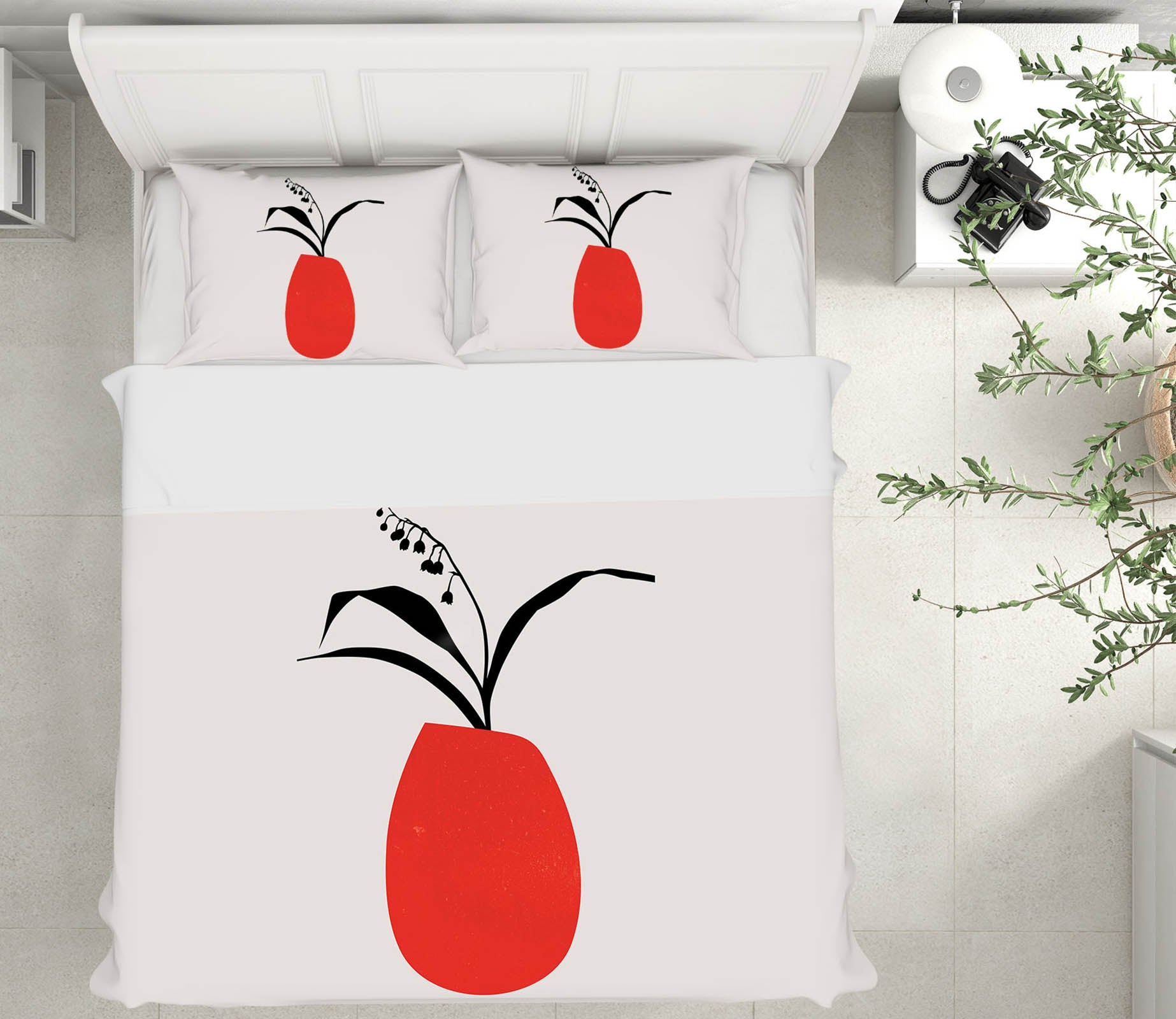 3D Red Flower Pot 237 Boris Draschoff Bedding Bed Pillowcases Quilt