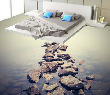 3D Riverbank Stones 326 Floor Mural  Wallpaper Murals Rug & Mat Print Epoxy waterproof bath floor