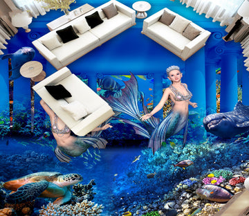 3D Mysterious Mermaid 218 Floor Mural  Self-Adhesive Sticker Bathroom Non-slip Waterproof Flooring Murals