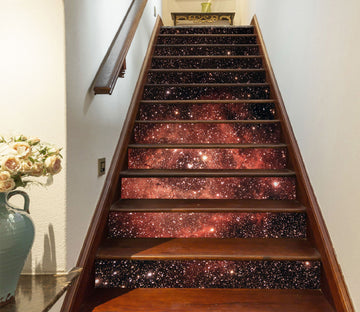 3D Orange Galaxy 195 Stair Risers