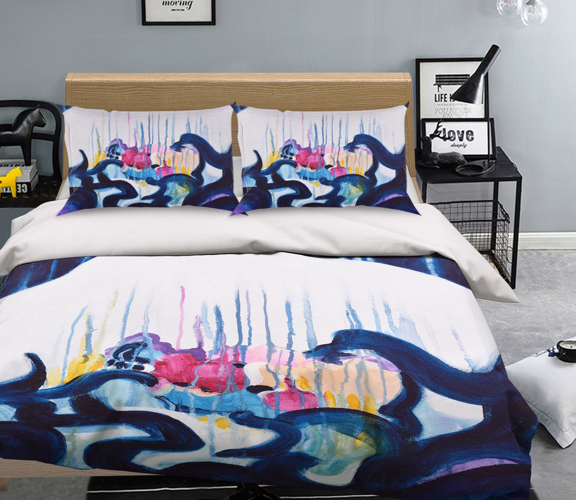 3D Blue Oil Painting 1119 Misako Chida Bedding Bed Pillowcases Quilt