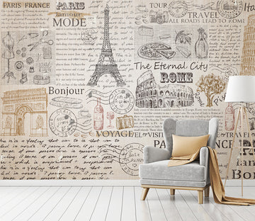 3D Iron Tower WC017 Wall Murals