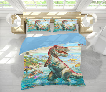 3D Dinosaur Falls 2122 Adrian Chesterman Bedding Bed Pillowcases Quilt