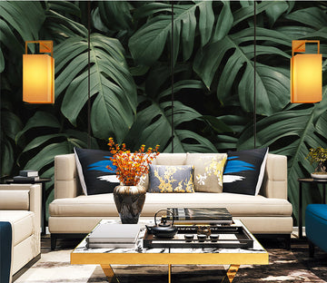 3D Jungle Leaves WC051 Wall Murals