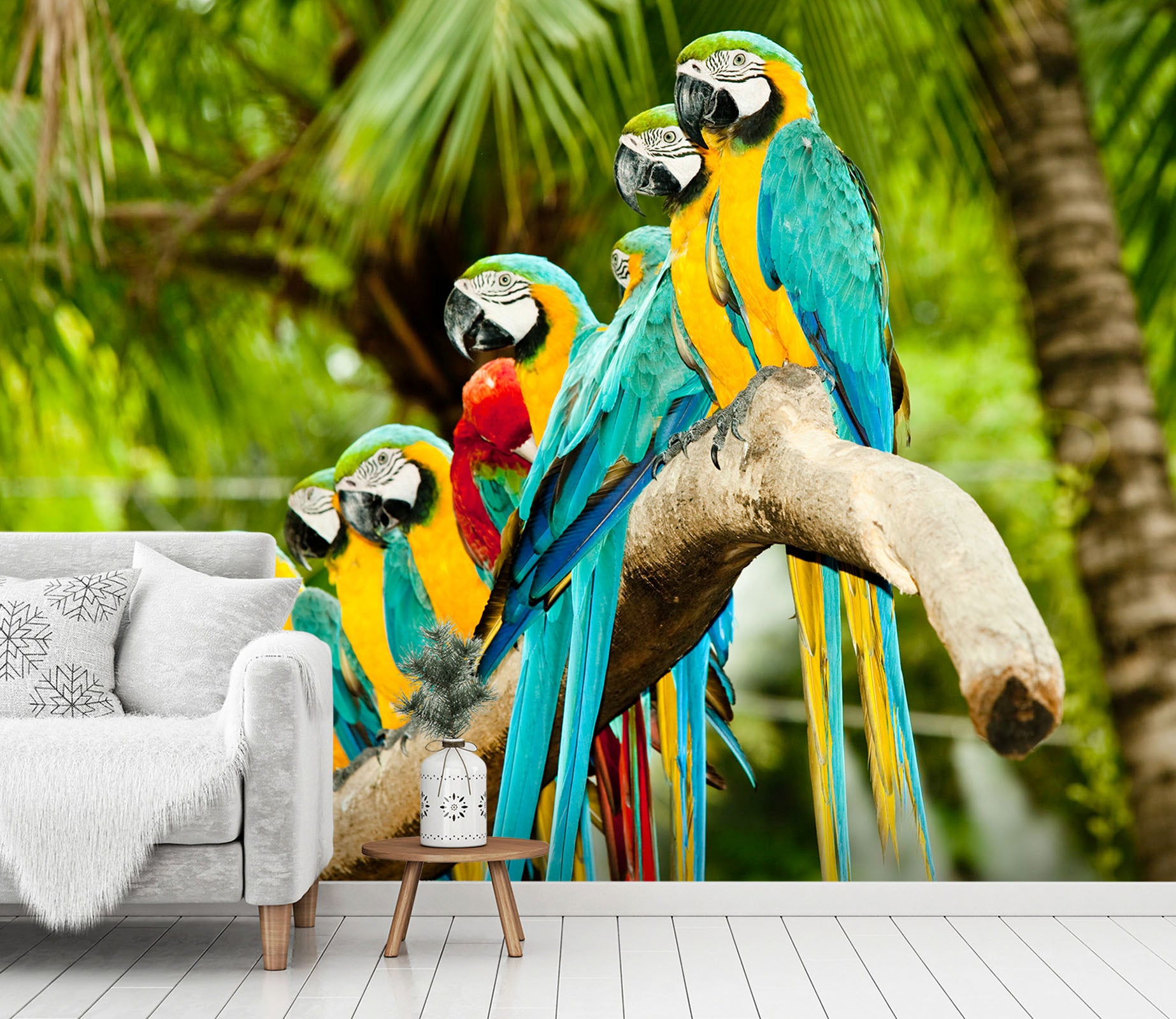 3D Blue Parrot 440 Wall Murals