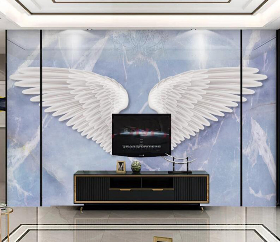 3D Blue Sky Wings 265 Wall Murals
