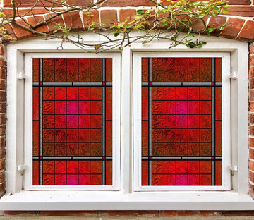 3D Big Red 020 Window Film Print Sticker Cling Stained Glass UV Block