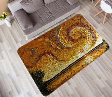3D Shells Waves 1008 Dena Tollefson Rug Non Slip Rug Mat