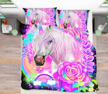 3D Rainbow Unicorn 8624 Sheena Pike Bedding Bed Pillowcases Quilt Cover Duvet Cover