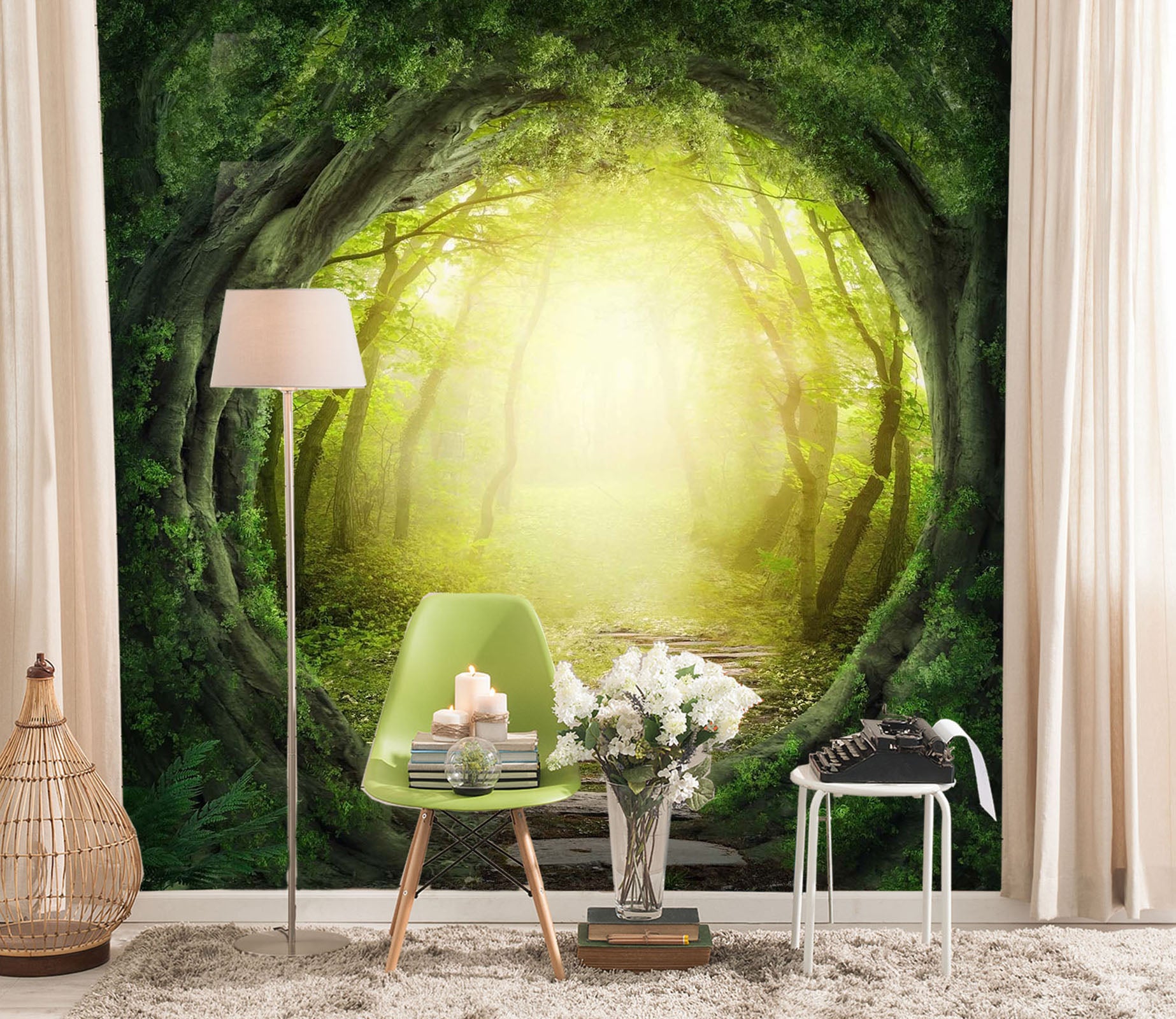3D Tree Hole Arch 065 Wall Murals