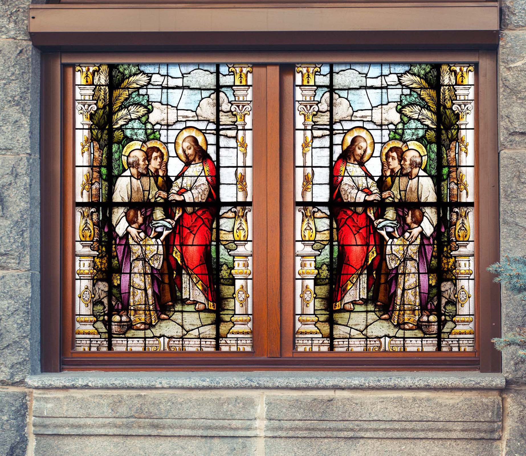 3D Small Fish 149 Window Film Print Sticker Cling Stained Glass UV Block