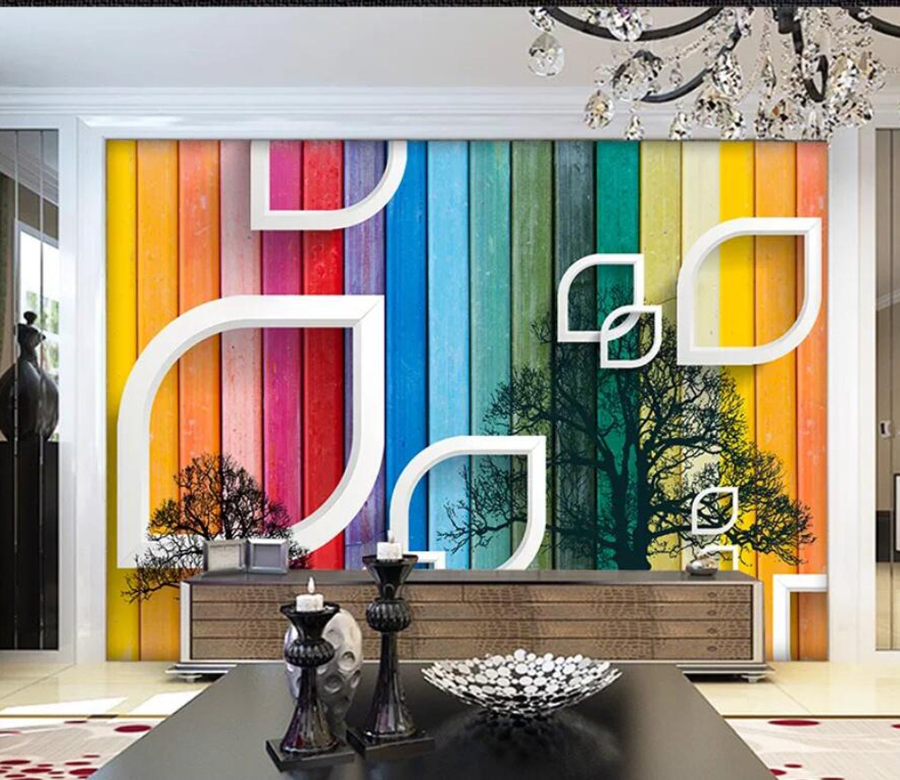 3D White Geometry WG92 Wall Murals Wallpaper AJ Wallpaper 2 