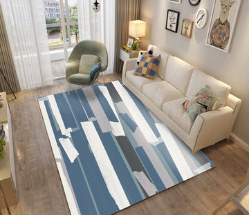 3D Blue Stripes WG062 Non Slip Rug Mat Mat AJ Creativity Home 