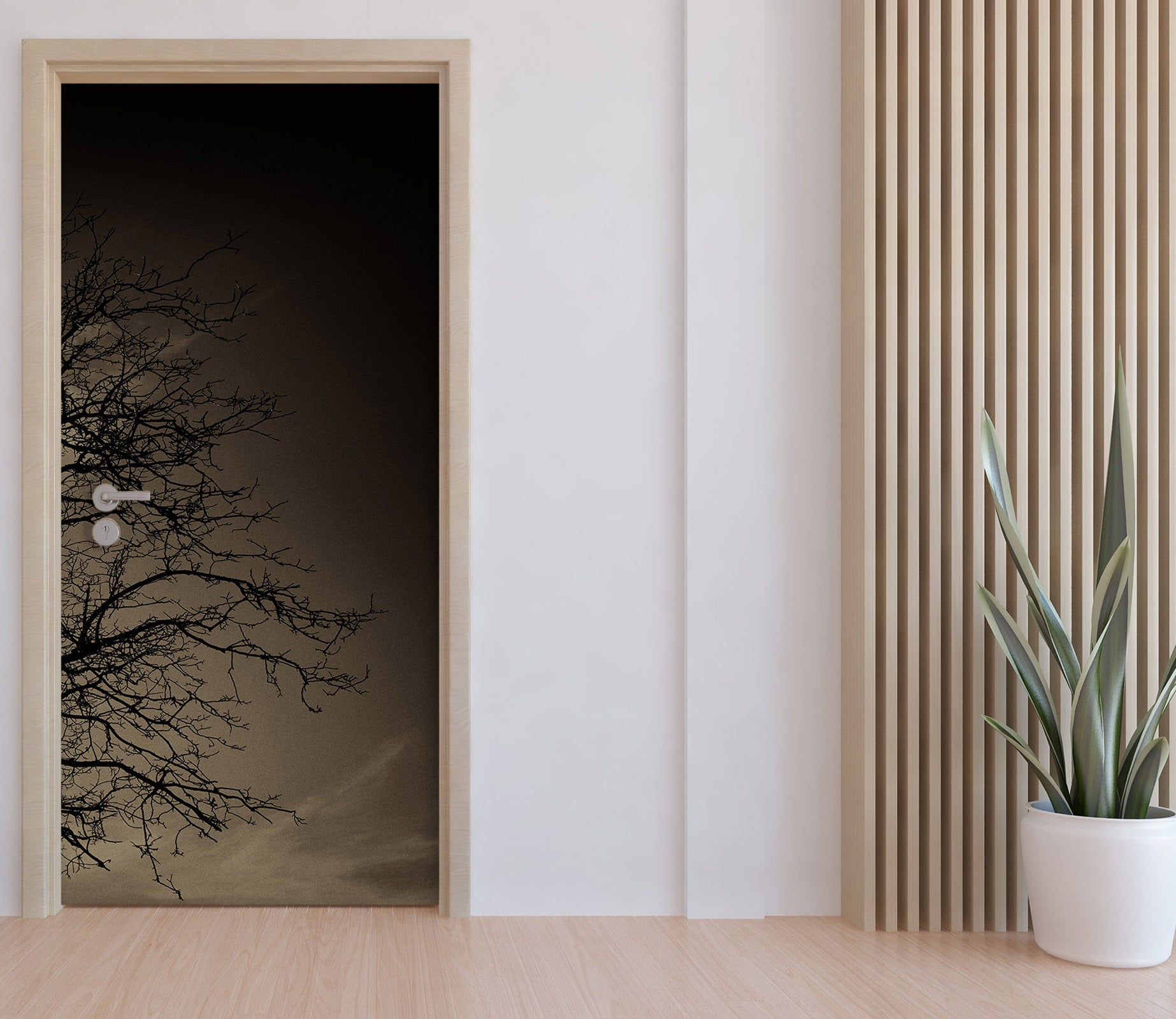 3D Night Trees Shadow 12291 Marco Carmassi Door Mural