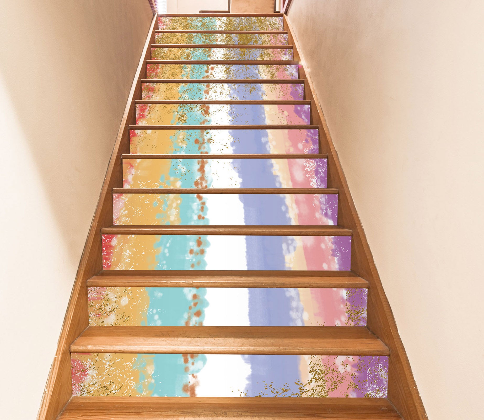 3D Color Matte Stripes 595 Stair Risers