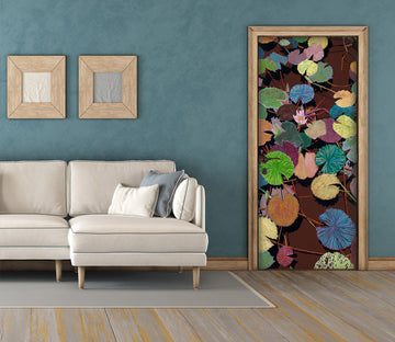 3D Color Lotus Leaf Pond 93163 Allan P. Friedlander Door Mural