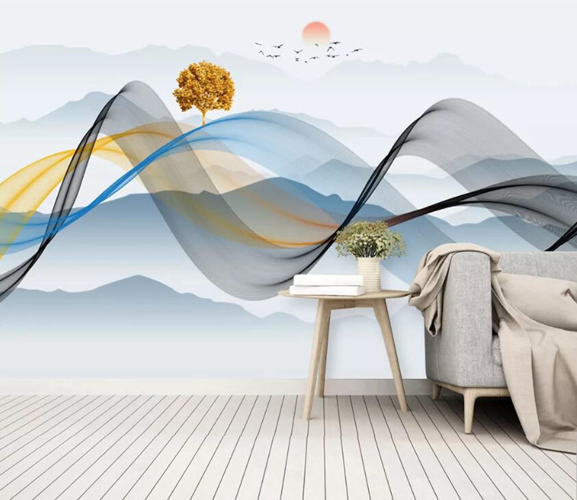 3D Color Wave WC84 Wall Murals Wallpaper AJ Wallpaper 2 